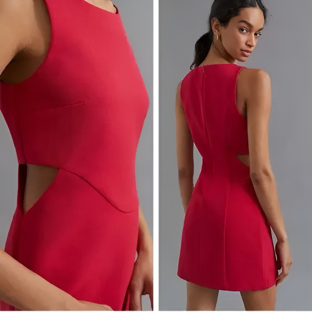 Mare Mare Anthropologie Red Cut-Out Shift‎ Dress Size XL
